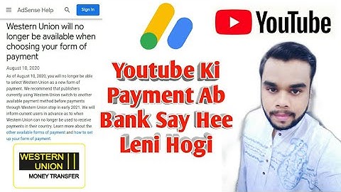 Google AdSense Update | Western Union Will No Longer Be Available | Payment Method | AdSense Account