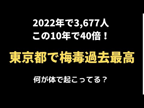 東京都で梅毒罹患者が過去最高に 免疫が落ちているサイン！