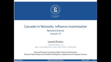 Lecture15. Cascades in networks. Influence maximization