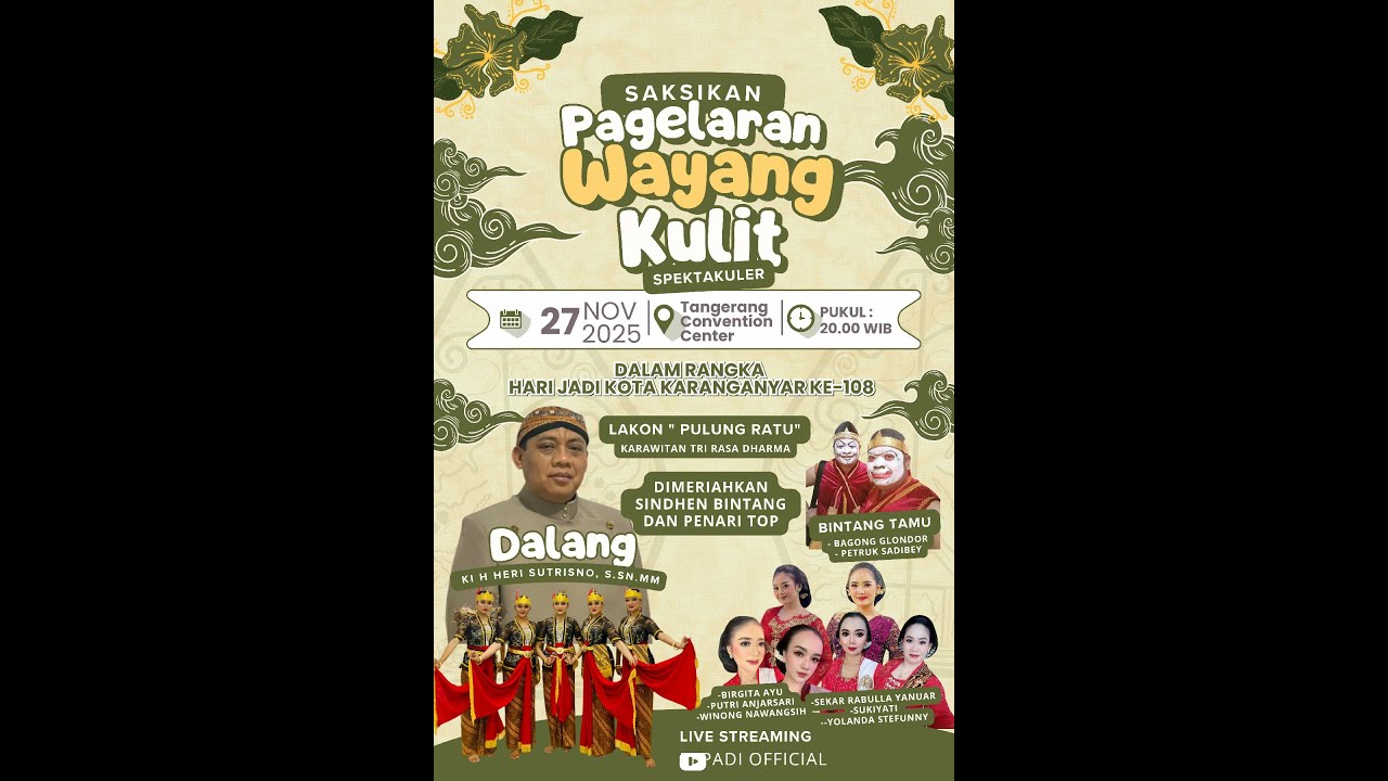 Pergelaran Wayang Kulit Dalam Rangka Hari Jadi ke-108 Kota Karanganyar