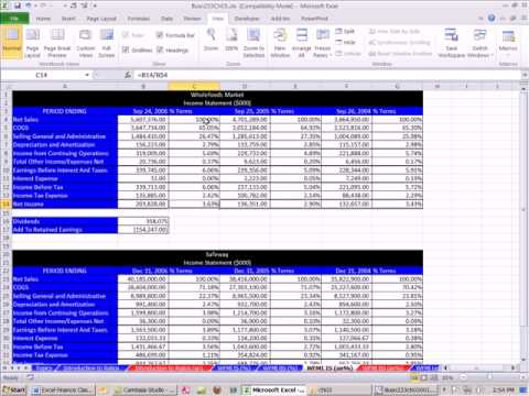 excel finance class 15 common sized financial statements youtube