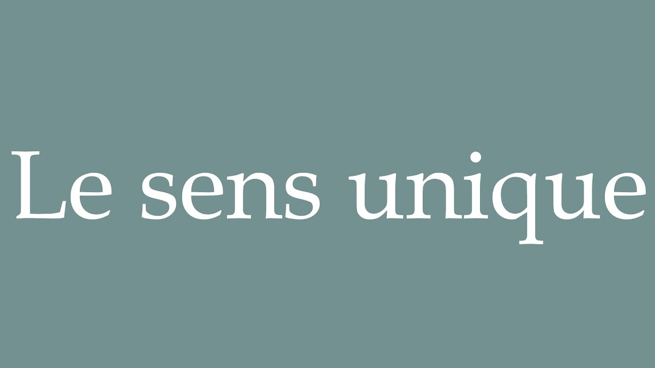 How to Pronounce ''Le sens unique'' (The one way) Correctly in French