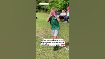 Thumbnail of Dad returns home from deployment to surprise his son at his soccer game ❤️❤️
