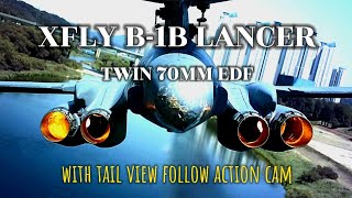 #rc비행기 #XFLY #B-1B Lancer #Twin 70mm EDF #Tail View #Follow Action Cam 🎬 #Hard Landing Crash