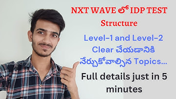 NXT WAVE IDP TEST EXAM STRUCTURE || Level-1 and Level-2 Syllabus || #nxtwave #idp #ccbp #syllabus