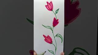 "Easy and Beautiful Flower Border Design | Simple Drawing for School Projects"#front #design #viral