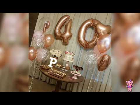 Decoraciones de cumpleaños número 40 para mujer, globos de 40 años,  decoraciones para mujer