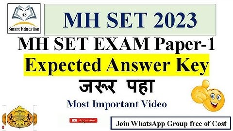 MH SET 26 March2023|Paper-1 |Expected Answer Key |Most Important Video| Must Watch and analyse score