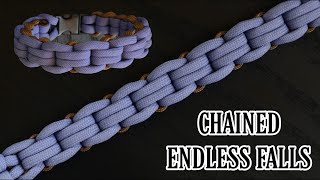 HOW TO MAKE THE CHAINED ENDLESS FALLS KNOT PARACORD BRACELET, EASY PARACORD TUTORIAL