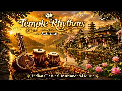 Temple Rhythms 🌅 Joyful Indian Classical Instrumental Music  Sitar, Tabla & Flute