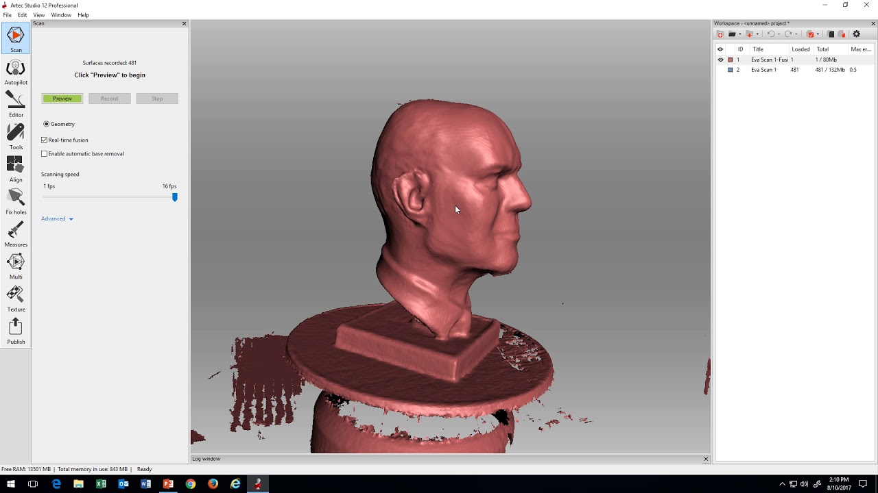 Artec Using Scanner And Software 3d Scanning Research Guides At Stetson University
