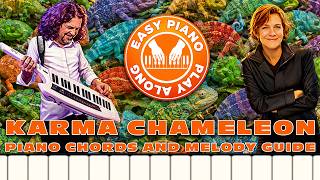 Karma Chameleon WITH VOCALS Easy Piano Play Along with Piano Chords & Melody Guide