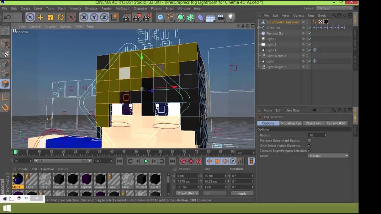 Tutorial De Como fazer Extrude na Creeperdoesmcpe v8