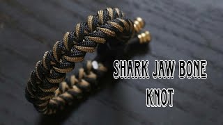 HOW TO MAKE SHARK JAW BONE KNOT PARACORD BRACELET WITHOUT BUCKLE ,EASY PARACORD TUTORIAL.