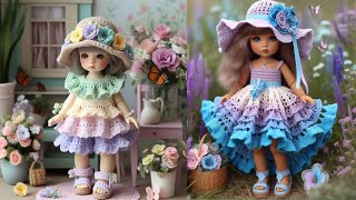 Crochet Doll Dress For Summer (Sharing Ideas) // #Crochetdolldeess