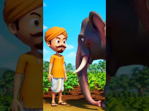 kishan and elephant farming #ai #cartoon #virel #shorts