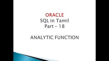 18 Analytic function - Oracle SQL