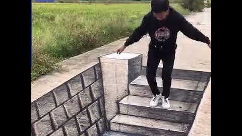 3D Chalk Sidewalk Illusion