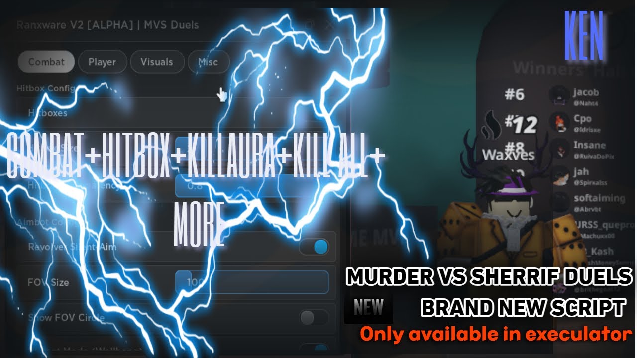 Murderes VS Sheriffs Duels Script (MOBILE-PC) /HACK (HITBOX KILLAURA AIMBOT)*PASTEBIN*  