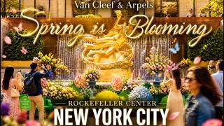 Van Cleef &amp; Arpels Spring is Blooming French illustrator Charlotte Gastaut at Rockefeller Center NYC