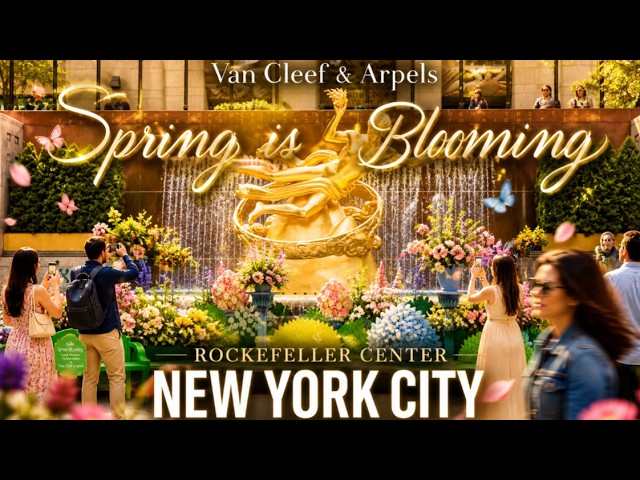 Van Cleef & Arpels Spring is Blooming French illustrator Charlotte Gastaut at Rockefeller Center NYC thumbnail