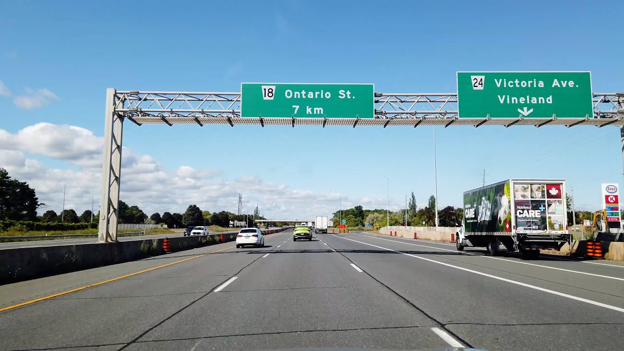Canada Drive: Queens Elizabeth Way (QEW) from Peace Bridge Toll Plaza to Burlington