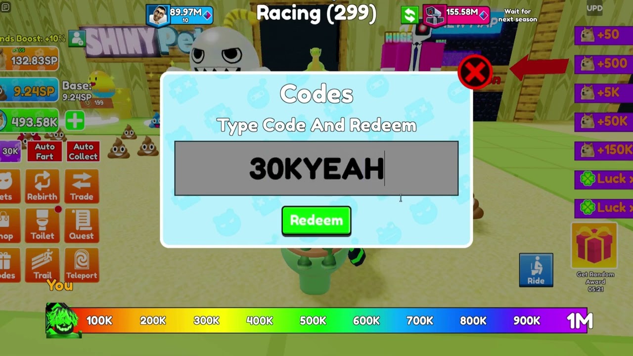 Codes On Fart Race (Working Codes)
