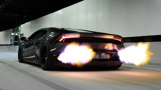 V10 Twin Turbo 1500whp Lamborghini Huracan Flame Shooter | 4K