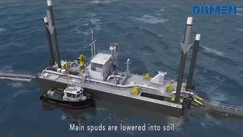 Animation of Damen cutter suction dredger CSD450 named "Amoris" at work in the Port of Antwerp