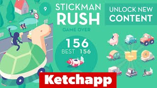 STICKMAN RUSH by KetchApp Review | Avoid Cars & a High Score Record! | Gameplay (Android, iPhone) screenshot 5