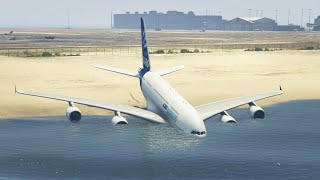 Huge Plane Crashed Landing Into The Sea -- Gta 5