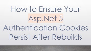How to Ensure Your Asp.Net 5 Authentication Cookies Persist After Rebuilds