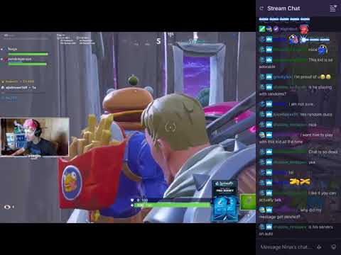 Ninja plays fortnite with the most adorable kid EVER.