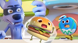 Bad Wolf Caught Hamburger +More | Yummy Foods Family Collection | Best Cartoon for Kids