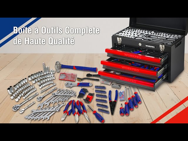 Une caisse à outils très complète (400 Pièces) - présentation - WORKPRO 