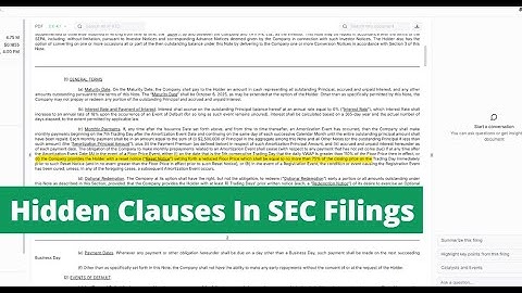 Daily Due Diligence in 2 Minutes: Hidden Clauses in SEC Filings