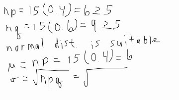 Normal distribution approximation of a binomial distribution