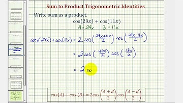 Ex: Sum to Product Trigonometric Identity Involving Cosine