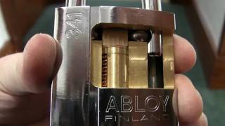 Demo of an Abloy 341 factory cutaway padlock.