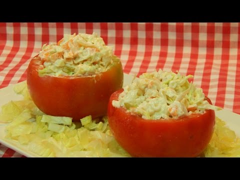 Video: Ensalada De Tomates Rellenos De Carne