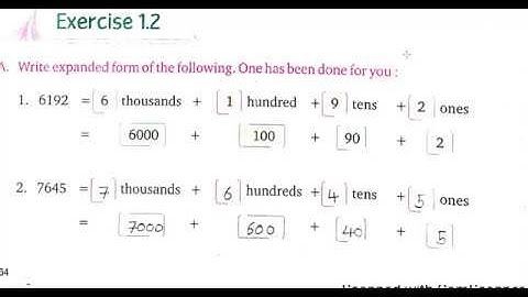 Class 3 Maths EXERCISE 1.2 LARGE NUMBER AND PLACE VALUE