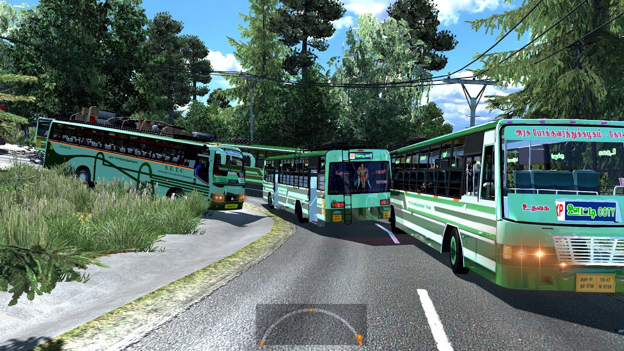 Rash Driving SETC bus Almost hits another TNSTC bus during overtaking in heavy traffic hills road