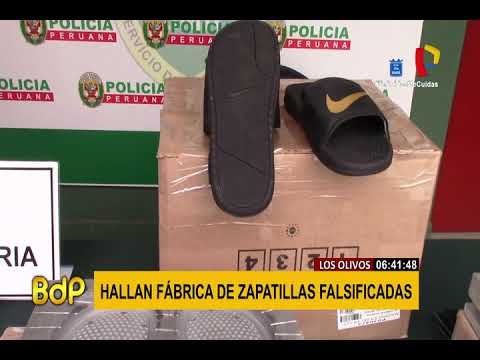 Los Olivos: intervienen fábrica donde falsificaban zapatillas de reconocidas marcas