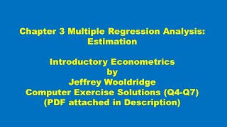 How to Solve Wooldridge Chapter 3 Exercises (Q4-Q7) in Google Colab | Introductory Econometrics