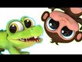 5 Little Monkeys and Mr. Crocodile | Learn Subtraction | Learn Counting