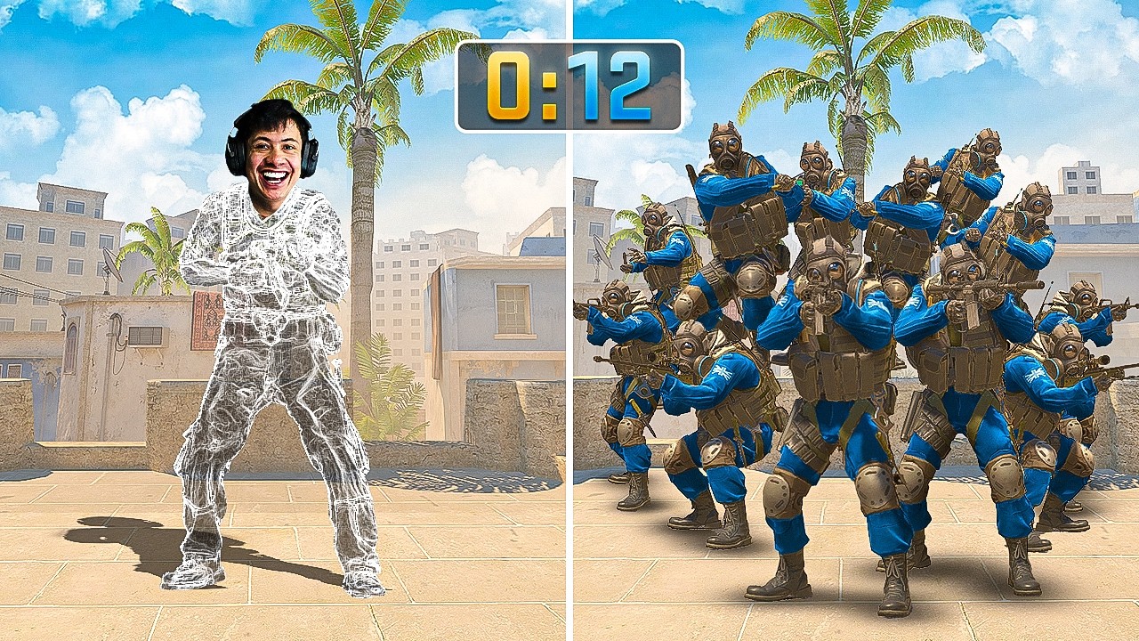 CS 2, mas... 1 INVISÍVEL contra 30 JOGADORES REAIS! (partida mais difícil da vida)