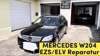 Mercedes W204 Zündschloss & Lenkradschloss ausbauen ,EZS ELV Ausbauen C  Klasse Lenkradverriegelung 