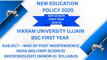 Vikram University Ujjain BSc 1st Year Sub – War Post Independence (Minor - II) Syllabus #viralvideo
