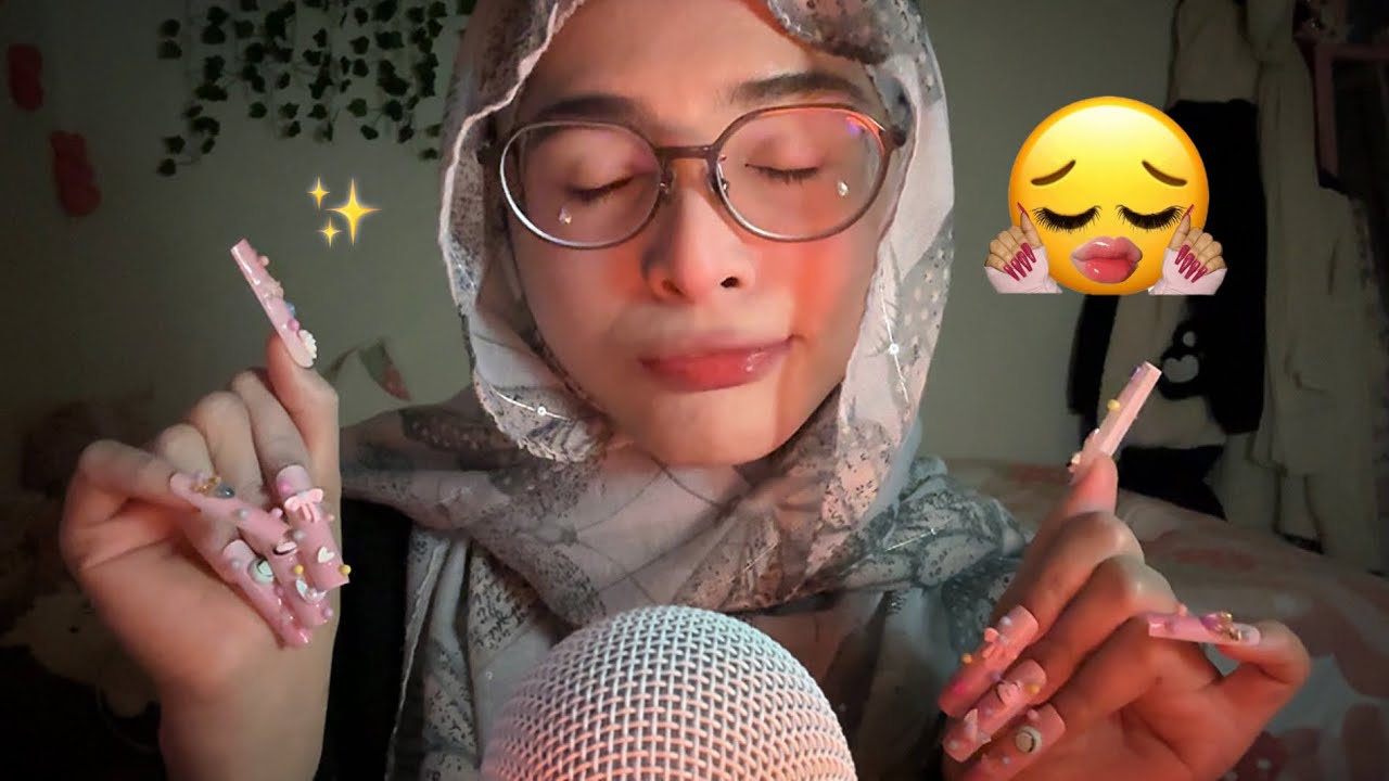[ASMR] 40+ MINS SESI MEMBEBEL (LONG NAIL TRIGGERS) 💅🏻💗