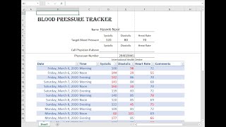 How to make Blood Pressure Tracker Record in MS Excel 2016  Conditional formatting & Freezing screenshot 5